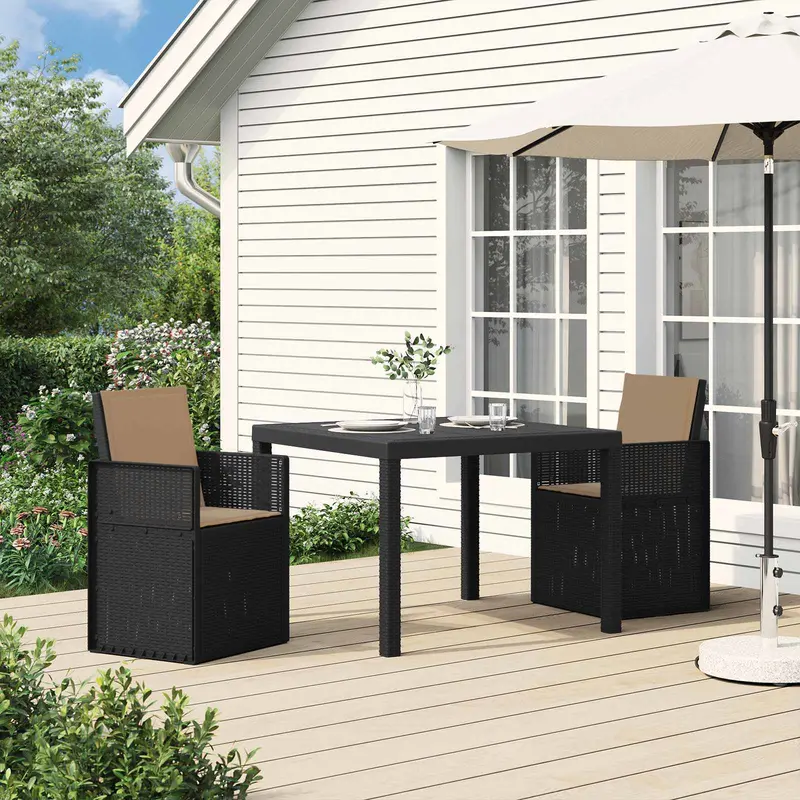Vidaxl tuin eettafelset 3 st antracietkleurig en taupe pp