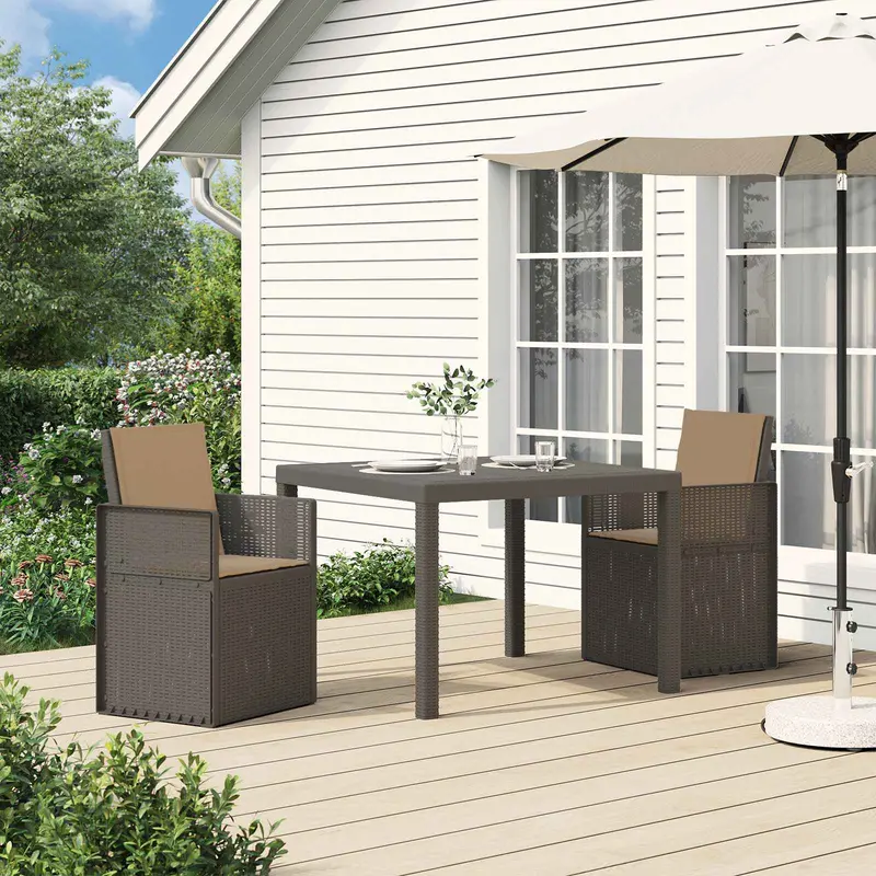 Vidaxl tuin eettafelset 3 st lichtgrijs en taupe pp