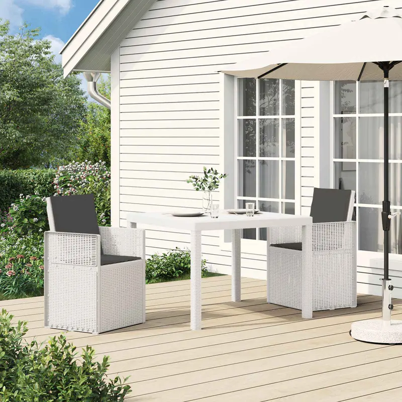 Vidaxl tuin eettafelset 3 st wit en antracietkleurig pp