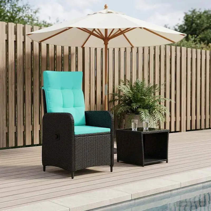 Vidaxl tuin loungeset 2 st pe rattan en poeder-coated staal