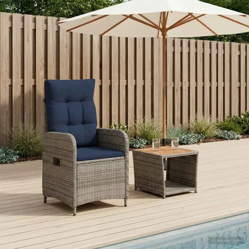 Vidaxl tuin loungeset 2 st pe rattan en poeder-coated staal