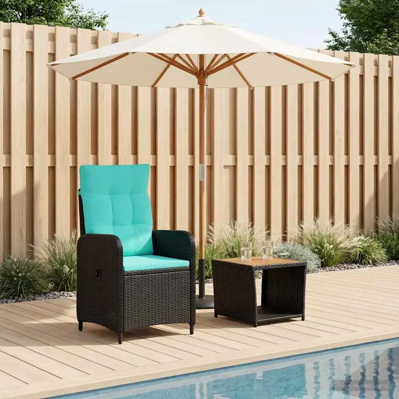 Vidaxl tuin loungeset 2 st pe rattan en poeder-coated staal