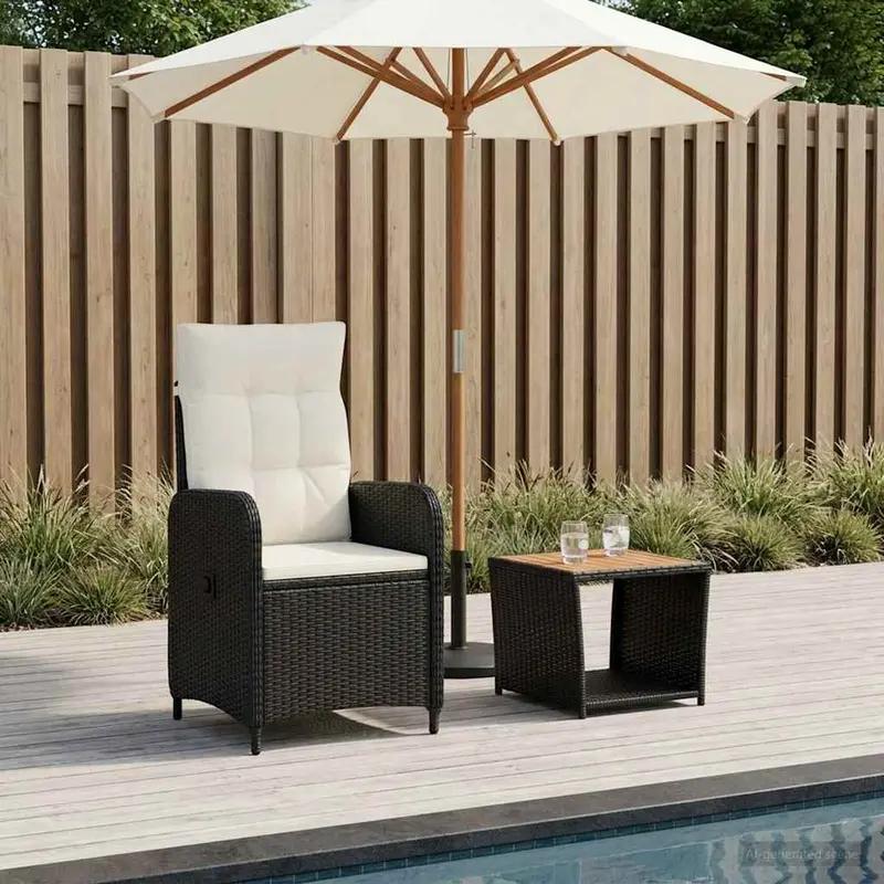 Vidaxl tuin loungeset 2 st zwart en cream wit