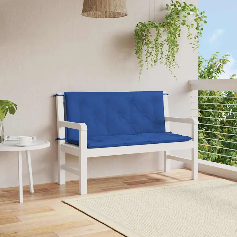Vidaxl tuinbankkussen 120x(50+50)x7 cm oxford stof blauw