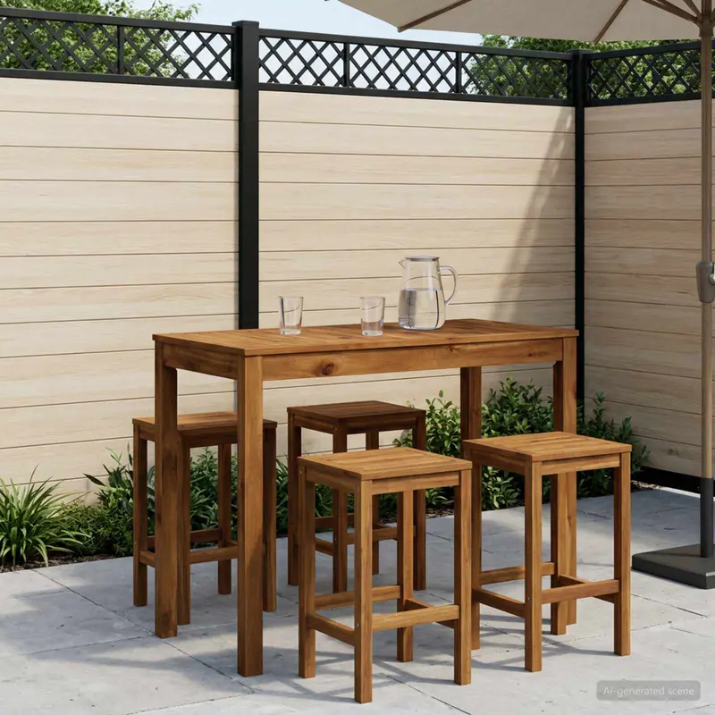 Vidaxl tuinbar tafel naturel 108,5 x 55 x 105 cm massief acaciahout