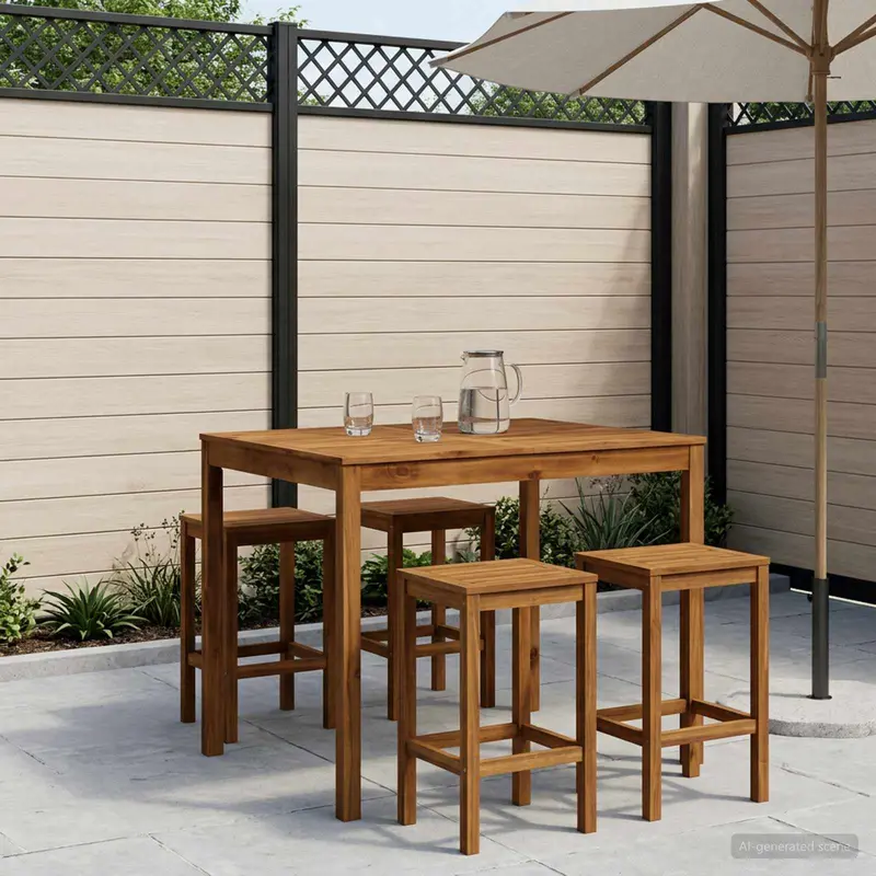 Vidaxl tuinbar tafel naturel 110 x 108,5 x 105 cm massief acaciahout