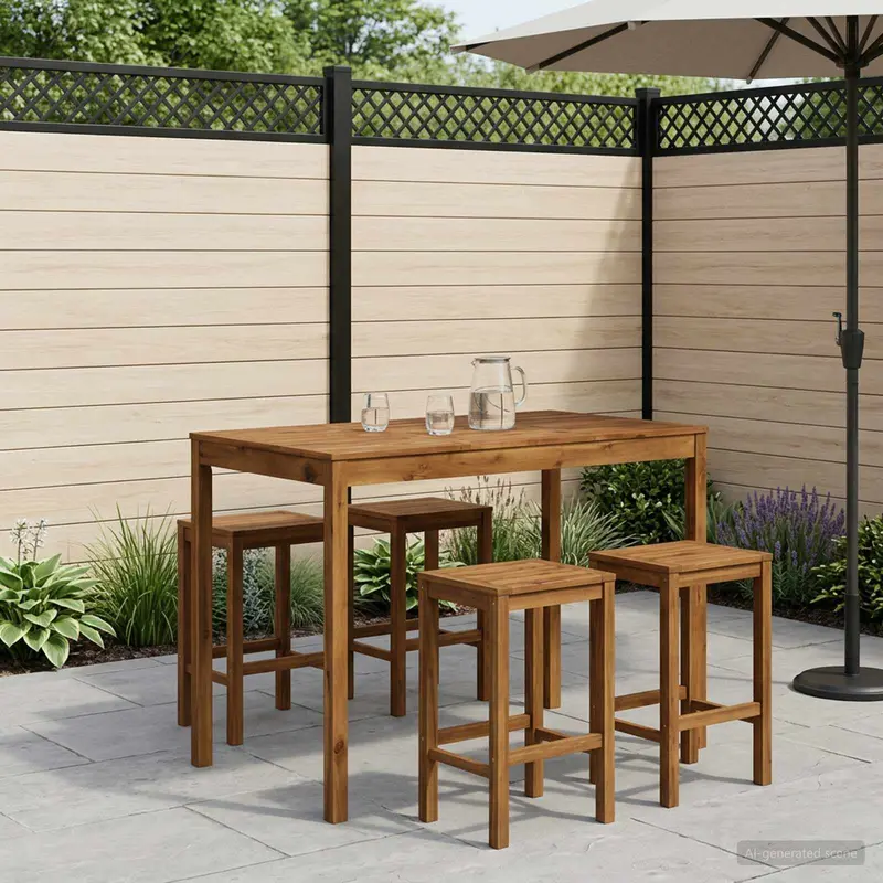 Vidaxl tuinbar tafel naturel 147 x 88,5 x 105 cm massief acaciahout