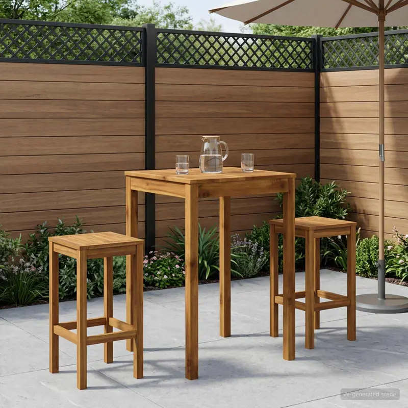 Vidaxl tuinbar tafel naturel 70 x 68,5 x 105 cm massief acaciahout