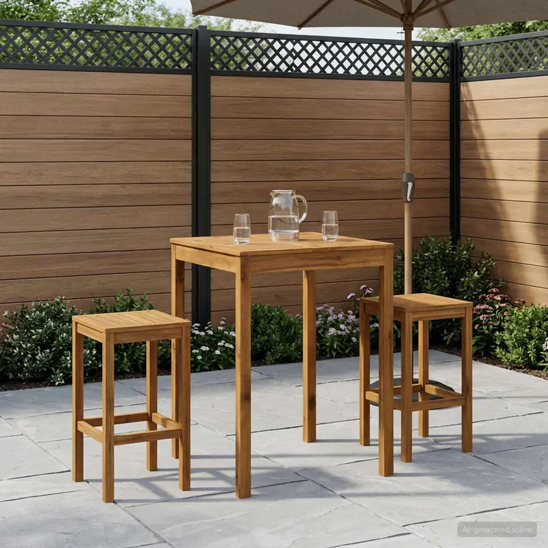 Vidaxl tuinbar tafel naturel 80 x 80,5 x 105 cm massief acaciahout