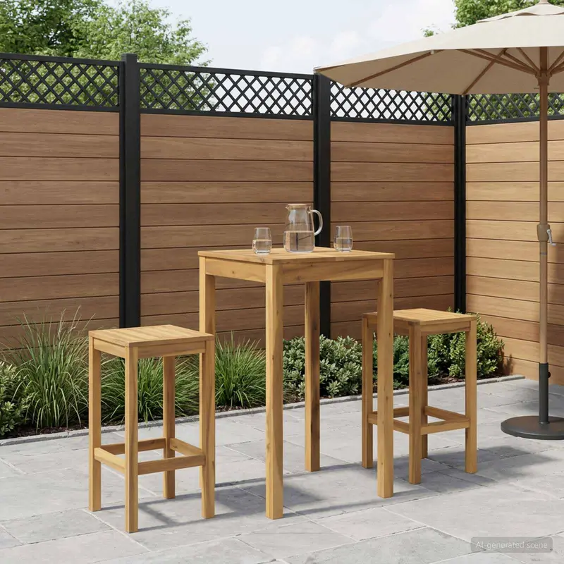 Vidaxl tuinbar tafel wit 60 x 60,5 x 105 cm massief acaciahout
