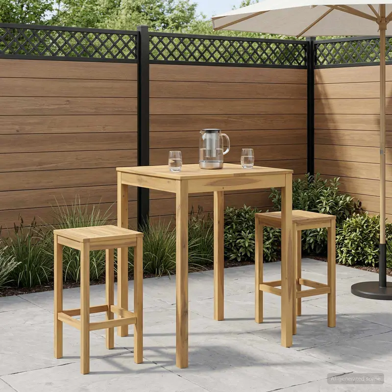 Vidaxl tuinbar tafel wit 80 x 80,5 x 105 cm massief acaciahout