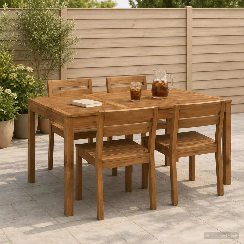 Vidaxl tuindiner tafel naturel 147 x 88,5 x 75 cm massief acaciahout