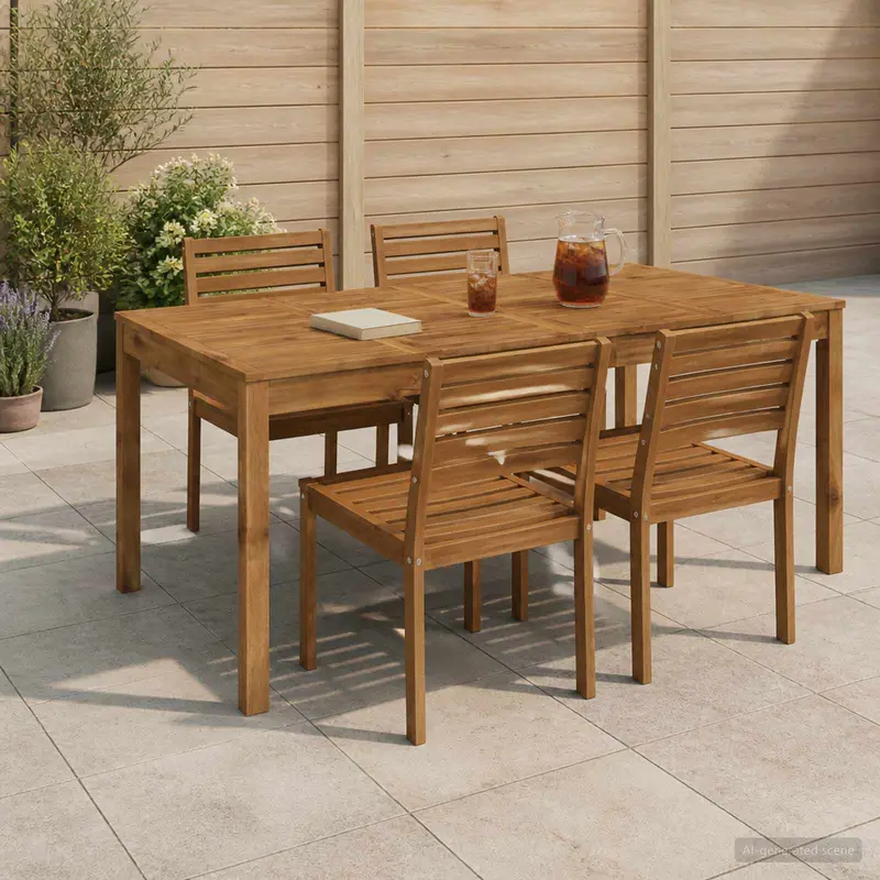 Vidaxl tuindiner tafel naturel 180 x 88,5 x 75 cm massief acaciahout
