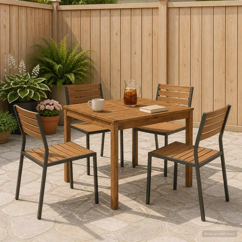 Vidaxl tuindiner tafel naturel 80 x 80,5 x 75 cm massief acaciahout