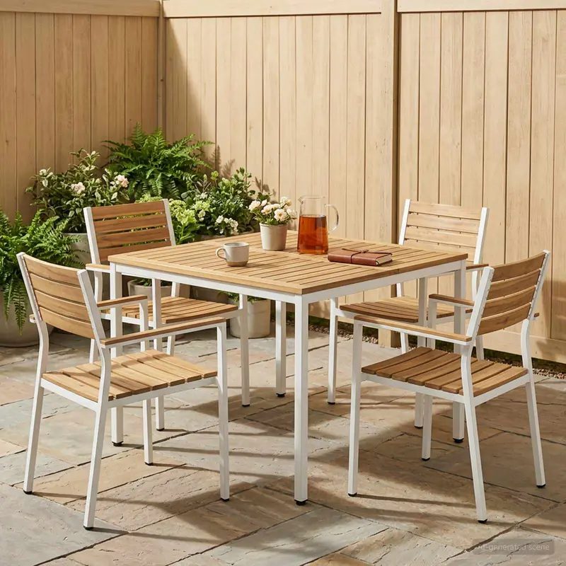 Vidaxl tuindiner tafel wit 110 x 108,5 x 75 cm massief acaciahout