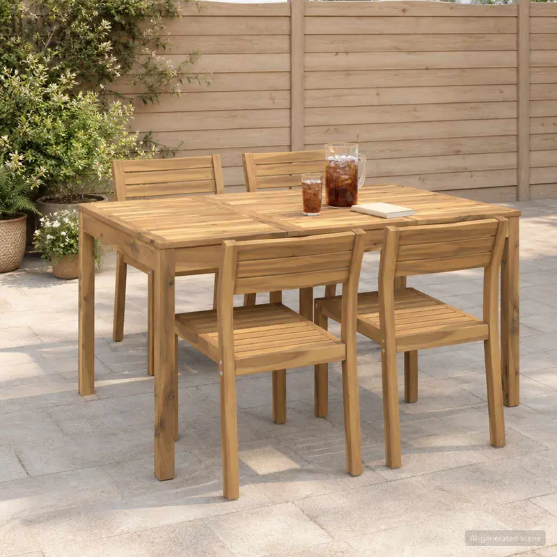 Vidaxl tuindiner tafel wit 147 x 88,5 x 75 cm massief acaciahout