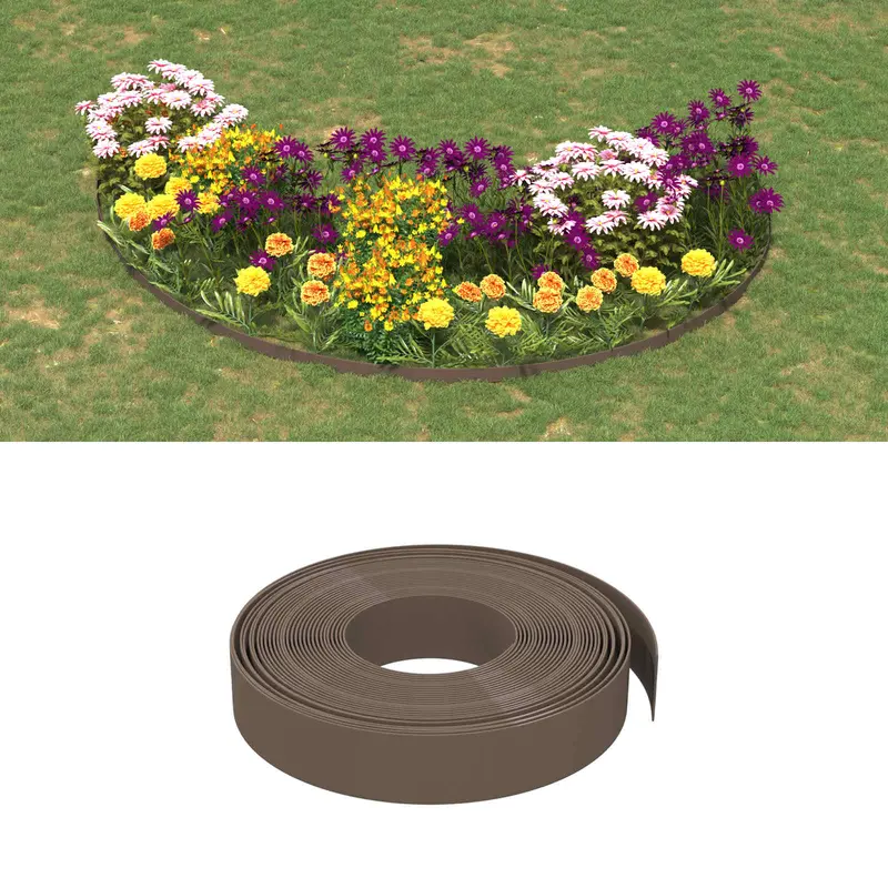 Vidaxl tuinkanten 25 m 10 cm pe bruin