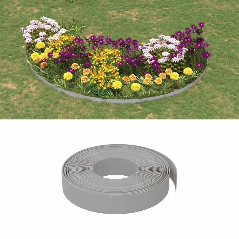 Vidaxl tuinkanten 25 m 10 cm pe grijs