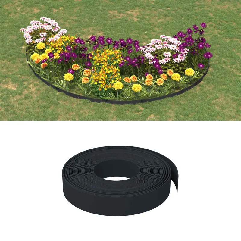 Vidaxl tuinkanten 25 m 10 cm pe zwart