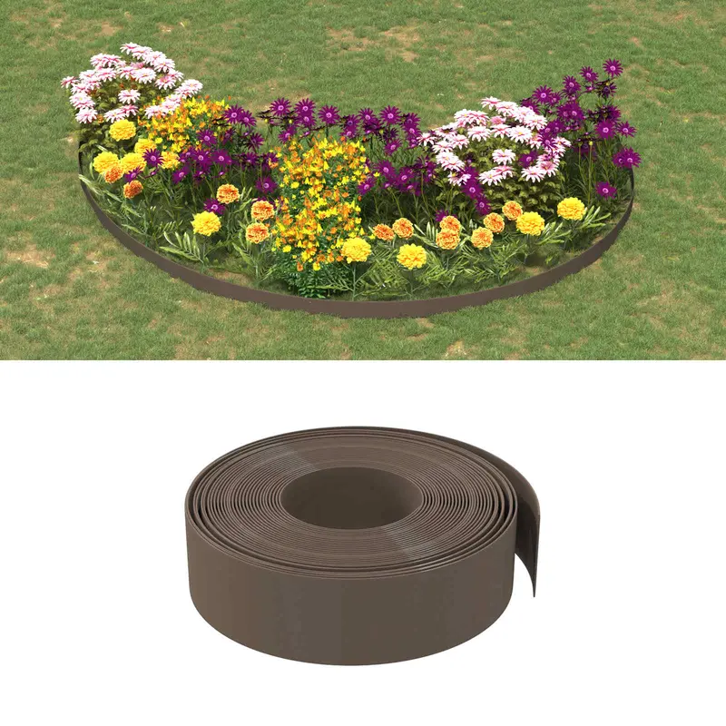 Vidaxl tuinkanten 25 m 15 cm pe bruin