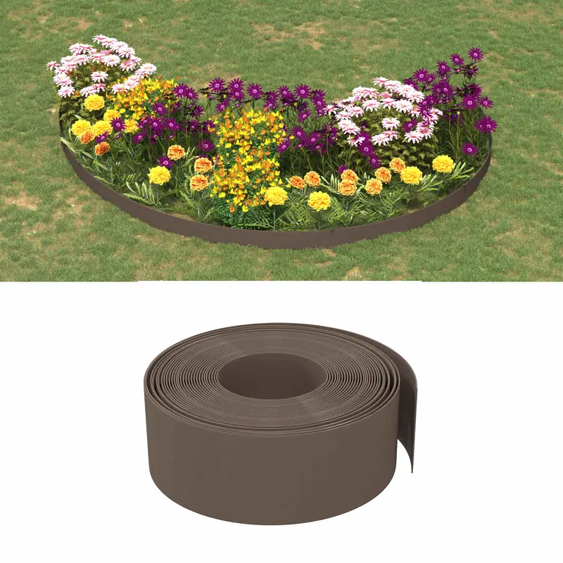 Vidaxl tuinkanten 25 m 20 cm pe bruin