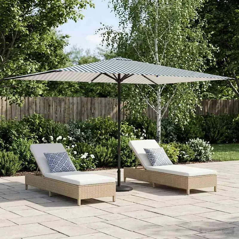 Vidaxl tuinparasol 200 x 300 cm polyester rechthoekig blauw en wit