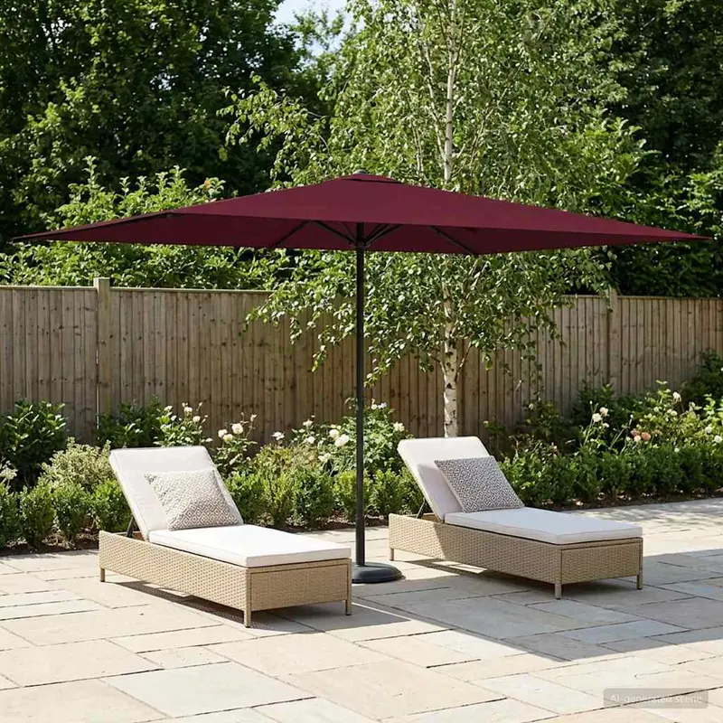 Vidaxl tuinparasol 200 x 300 cm polyester rechthoekig bordeaux rood