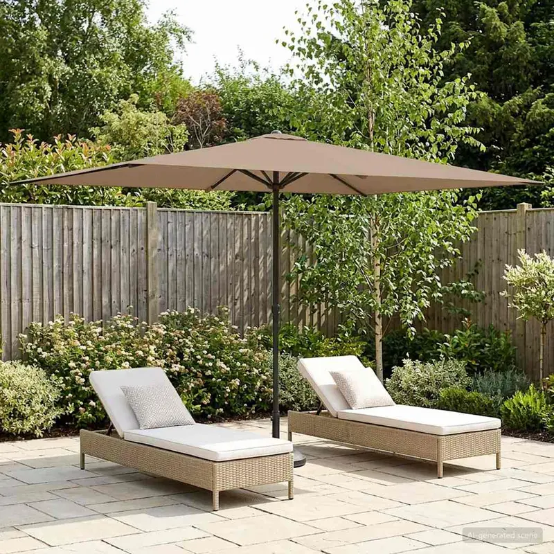 Vidaxl tuinparasol 200 x 300 cm polyester rechthoekig taupe