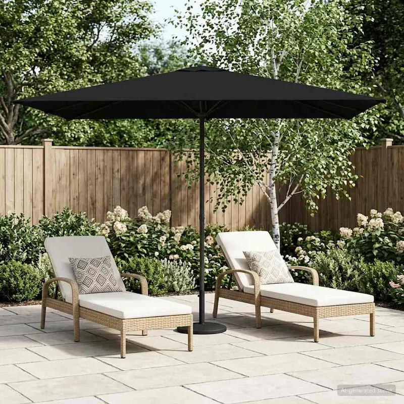 Vidaxl tuinparasol 200 x 300 cm polyester rechthoekig zwart