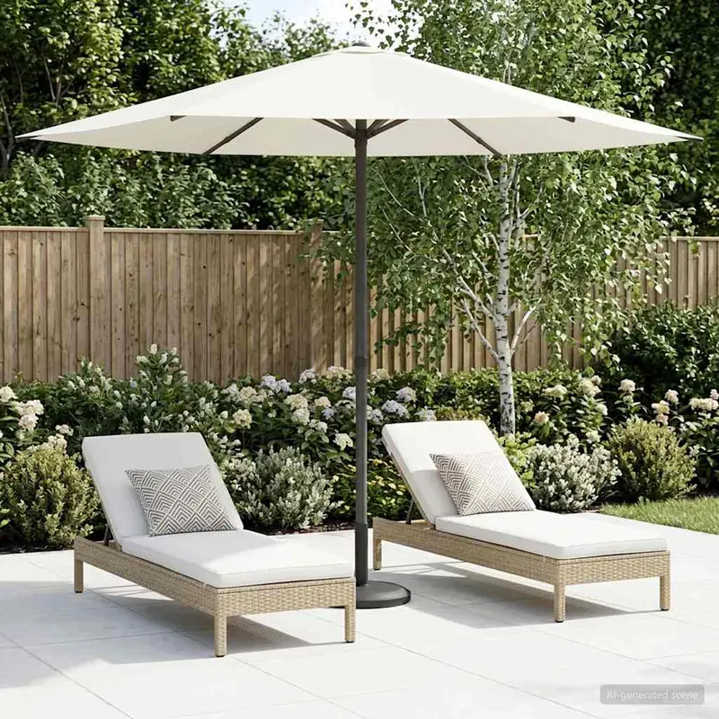 Vidaxl tuinparasol 230 x 230 cm polyester rechthoekig crèmekleurig