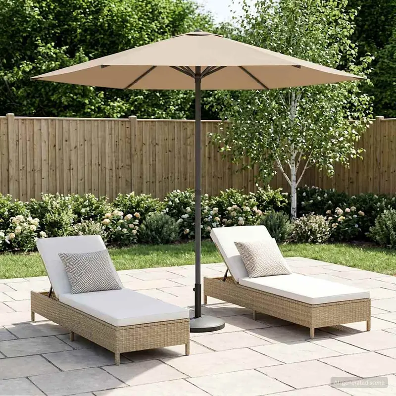 Vidaxl tuinparasol 230 x 230 cm polyester rechthoekig taupe
