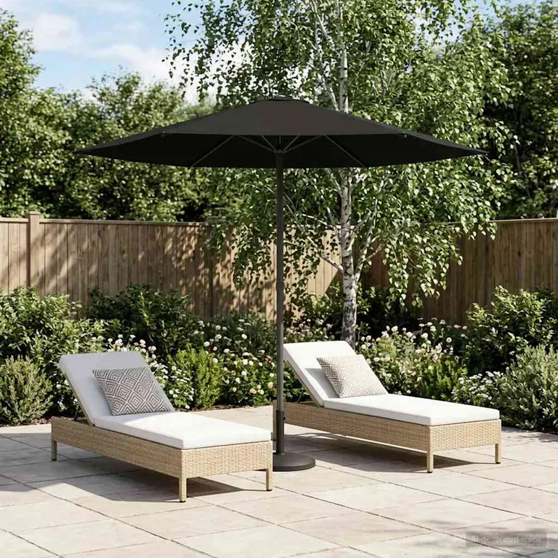 Vidaxl tuinparasol 230 x 230 cm polyester rechthoekig zwart