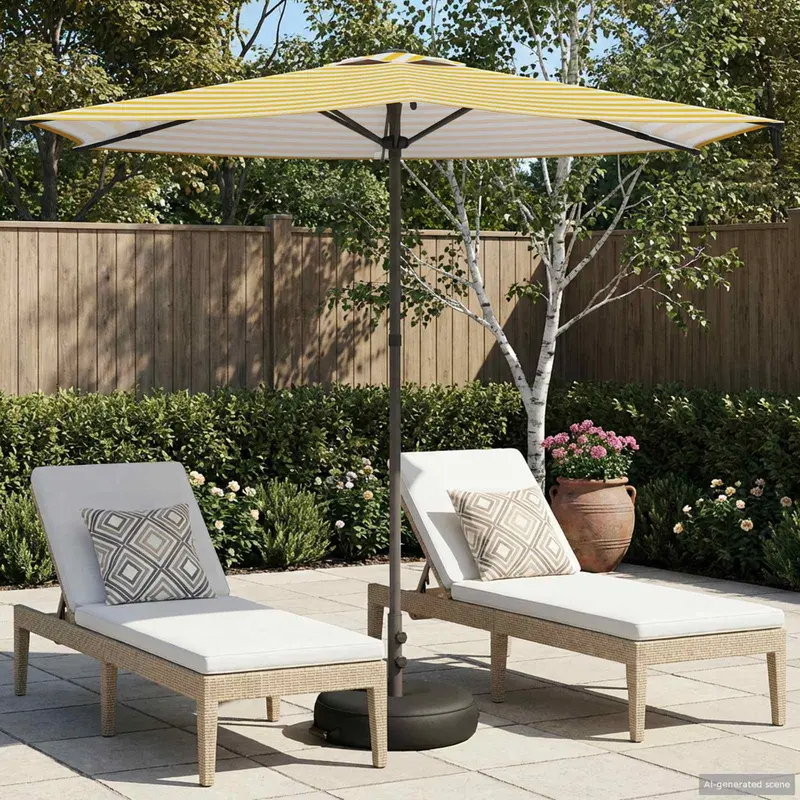Vidaxl tuinparasol 270 x 270 cm polyester rechthoekig geel en wit