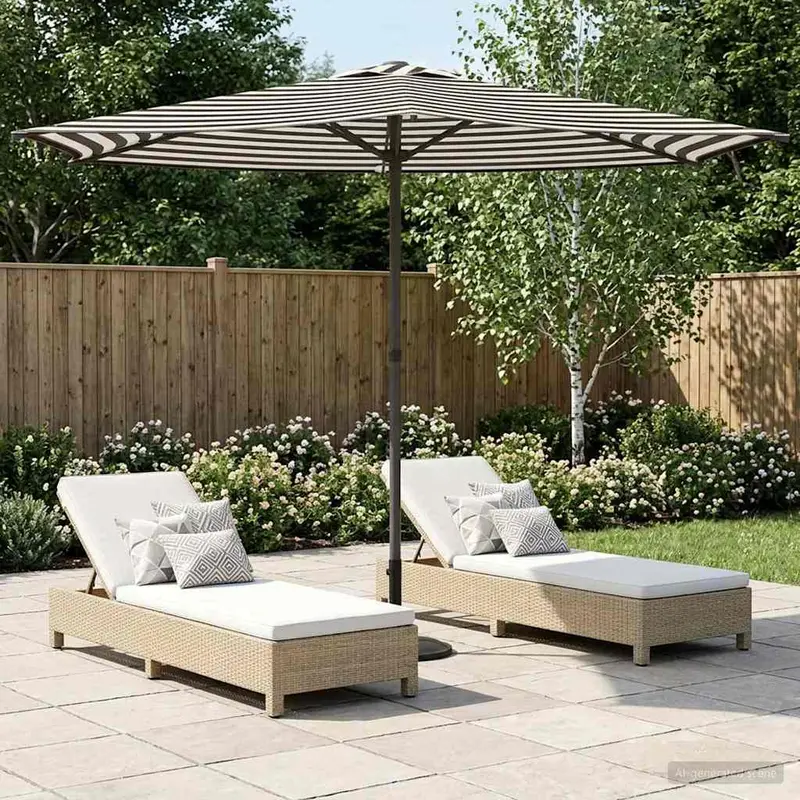 Vidaxl tuinparasol 270 x 270 cm polyester rechthoekig zwart en wit
