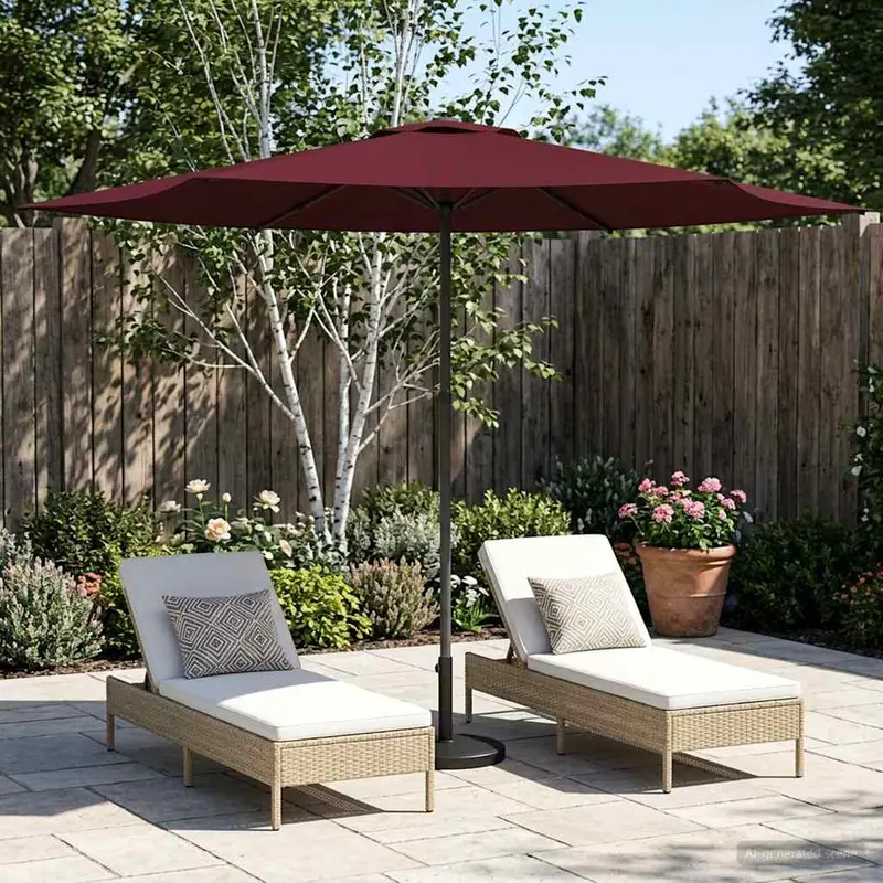 Vidaxl tuinparasol 300 x 300 cm polyester rechthoekig bordeaux rood