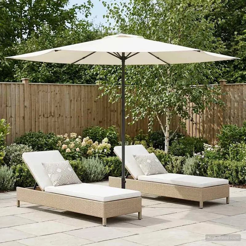 Vidaxl tuinparasol 300 x 300 cm polyester rechthoekig crèmekleurig
