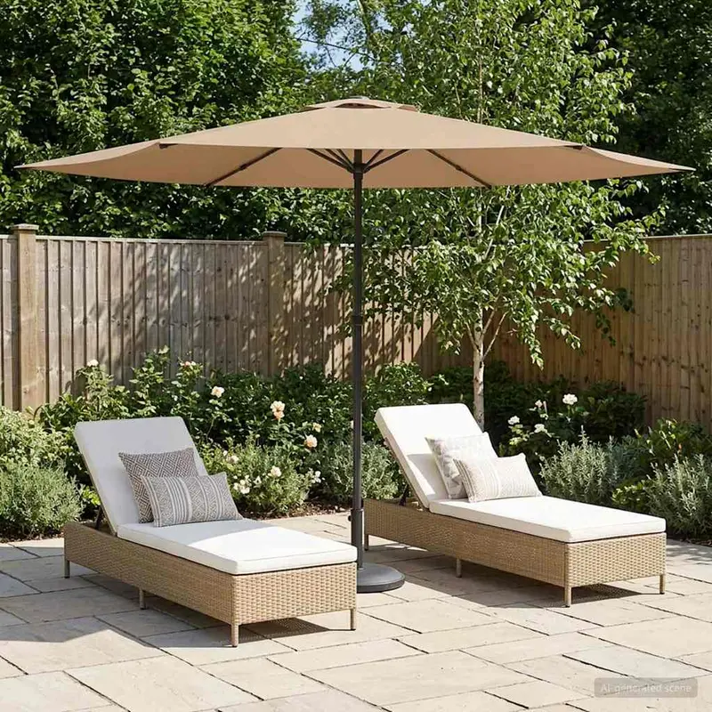 Vidaxl tuinparasol 300 x 300 cm polyester rechthoekig taupe