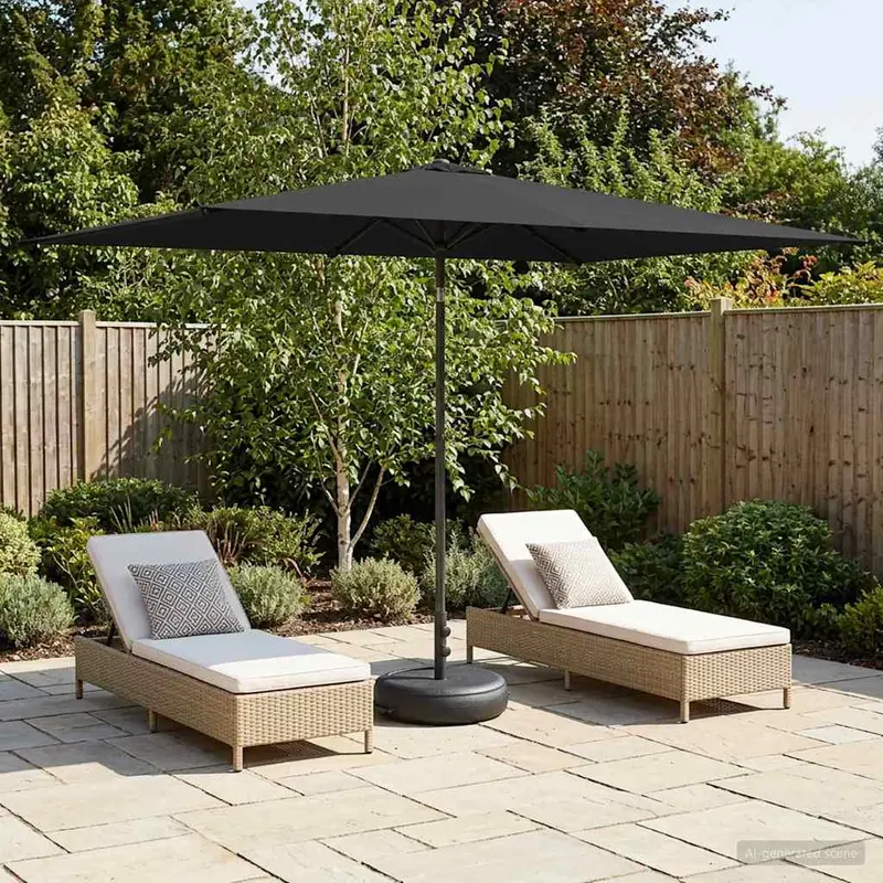 Vidaxl tuinparasol met basis 200 x 300 cm polyester rechthoekig