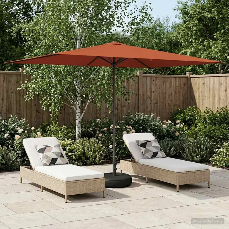 Vidaxl tuinparasol met basis 200 x 300 cm polyester rechthoekig
