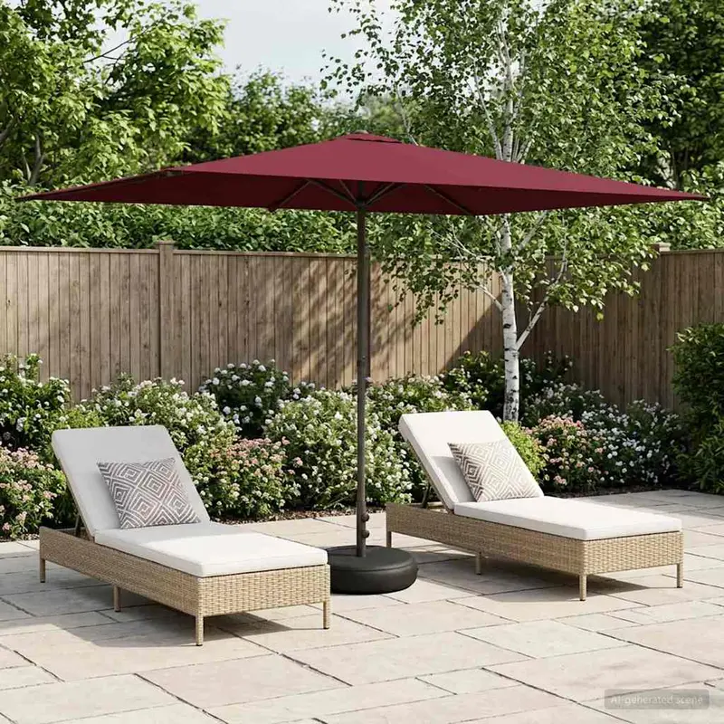 Vidaxl tuinparasol met basis 200 x 300 cm polyester rechthoekig