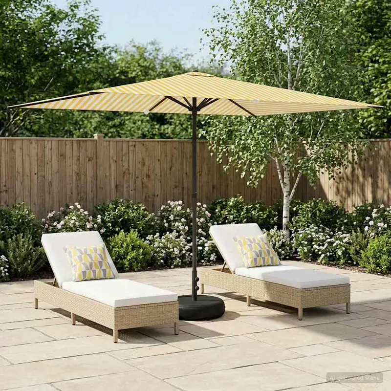 Vidaxl tuinparasol met basis 200 x 300 cm polyester rechthoekig