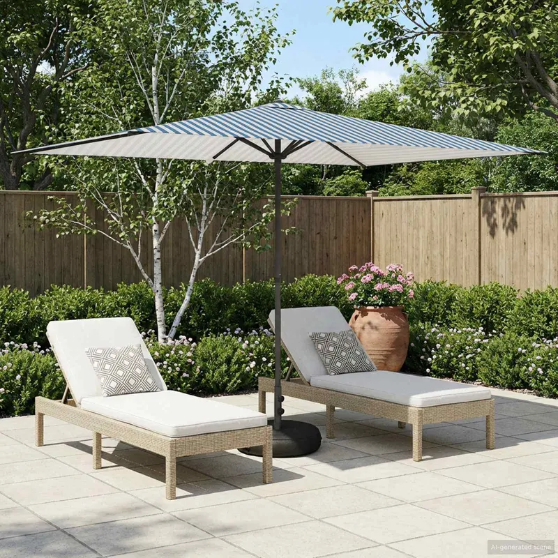 Vidaxl tuinparasol met basis 200 x 300 cm polyester rechthoekig