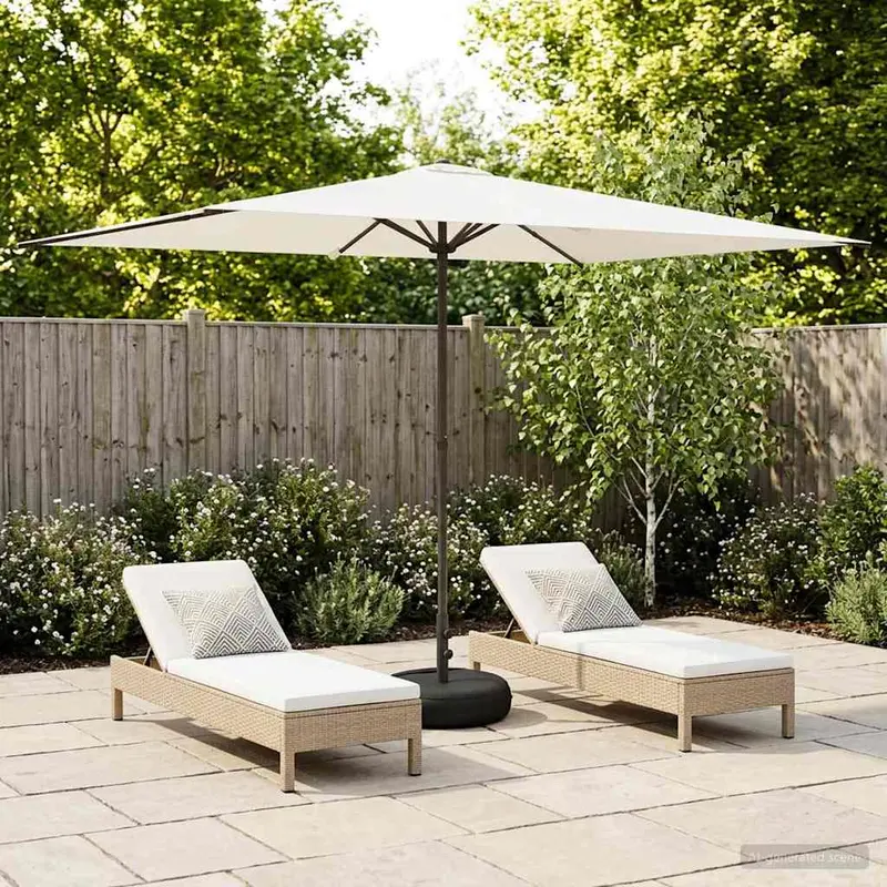 Vidaxl tuinparasol met basis 200 x 300 cm polyester rechthoekig
