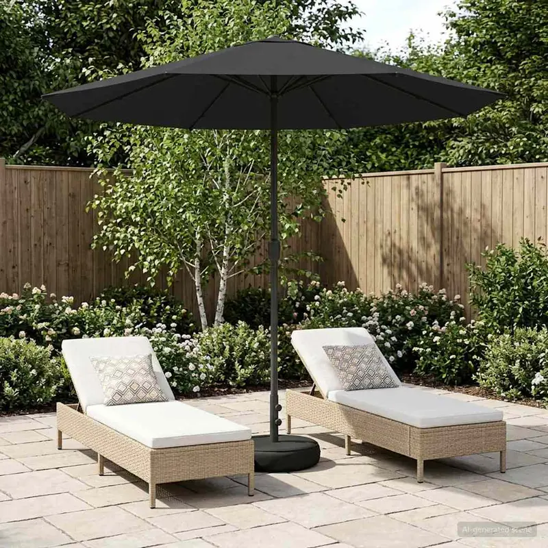 Vidaxl tuinparasol met basis 230 x 230 cm polyester rechthoekig