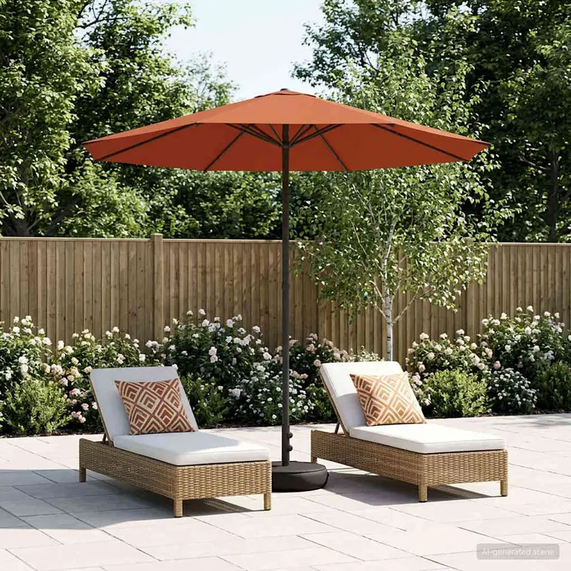 Vidaxl tuinparasol met basis 230 x 230 cm polyester rechthoekig