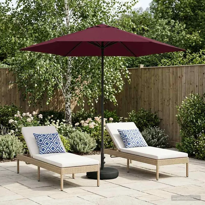 Vidaxl tuinparasol met basis 230 x 230 cm polyester rechthoekig