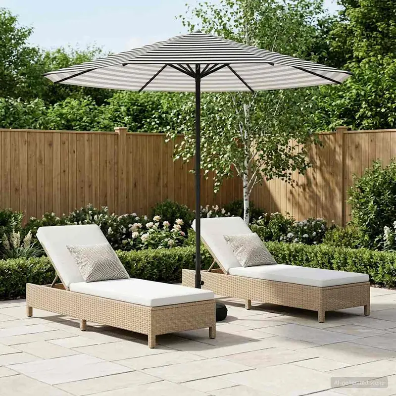 Vidaxl tuinparasol met basis 230 x 230 cm polyester rechthoekig
