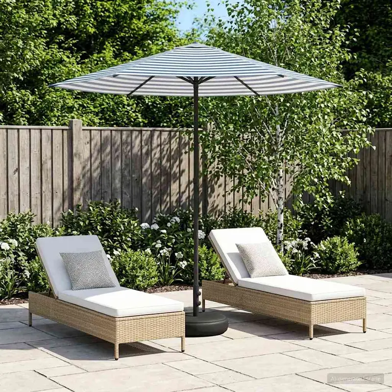 Vidaxl tuinparasol met basis 230 x 230 cm polyester rechthoekig