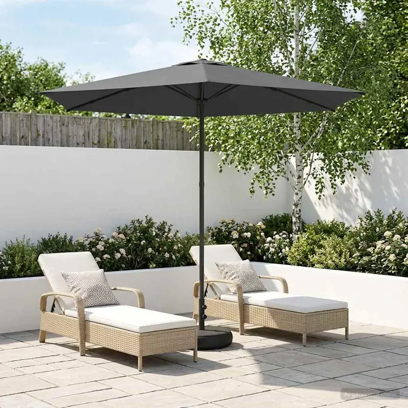 Vidaxl tuinparasol met basis 270 x 270 cm polyester rechthoekig