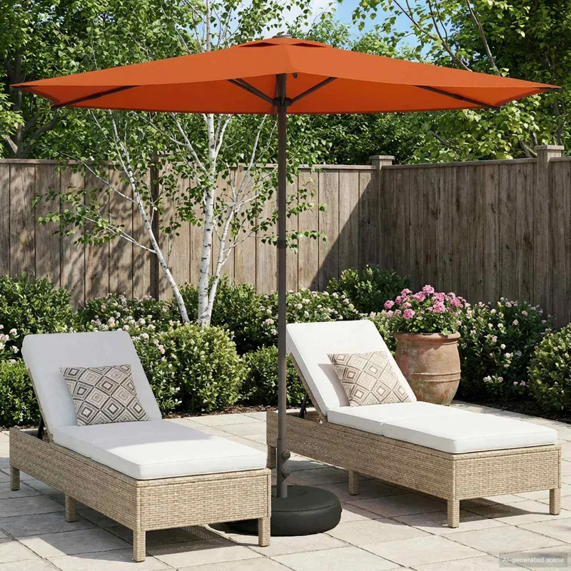 Vidaxl tuinparasol met basis 270 x 270 cm polyester rechthoekig